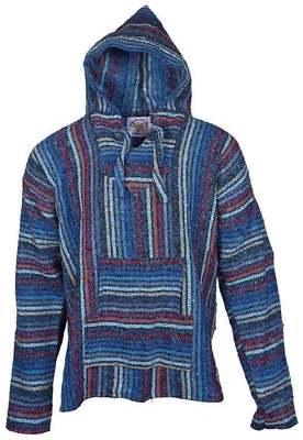 Baja Pullover Sudadera con Capucha Piñata Rayas Sudadera con Capucha Chaqueta Baja Mexicana Foto 1 de 4