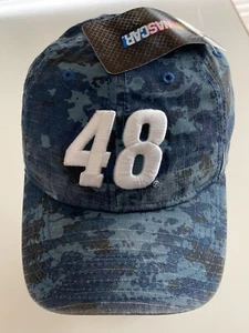 NUEVO CON ETIQUETAS NASCAR Camuflaje Correa Trasera Gorra Jimmie Johnson # 48 Azul Camuflaje Sombrero Juvenil - Imagen 1 de 6
