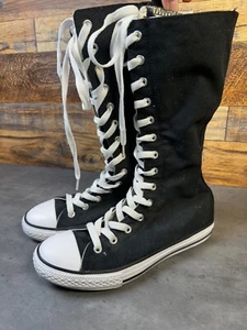 Converse 614985F Unisex Kids Size US 4 Skateboard Shoes Black Knee-High Sneakers - Picture 1 of 8