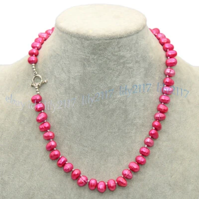 Collares multicolores de perlas barrocas de agua dulce con orificio lateral de 8-10 mm 16-56"" Foto 1 de 4