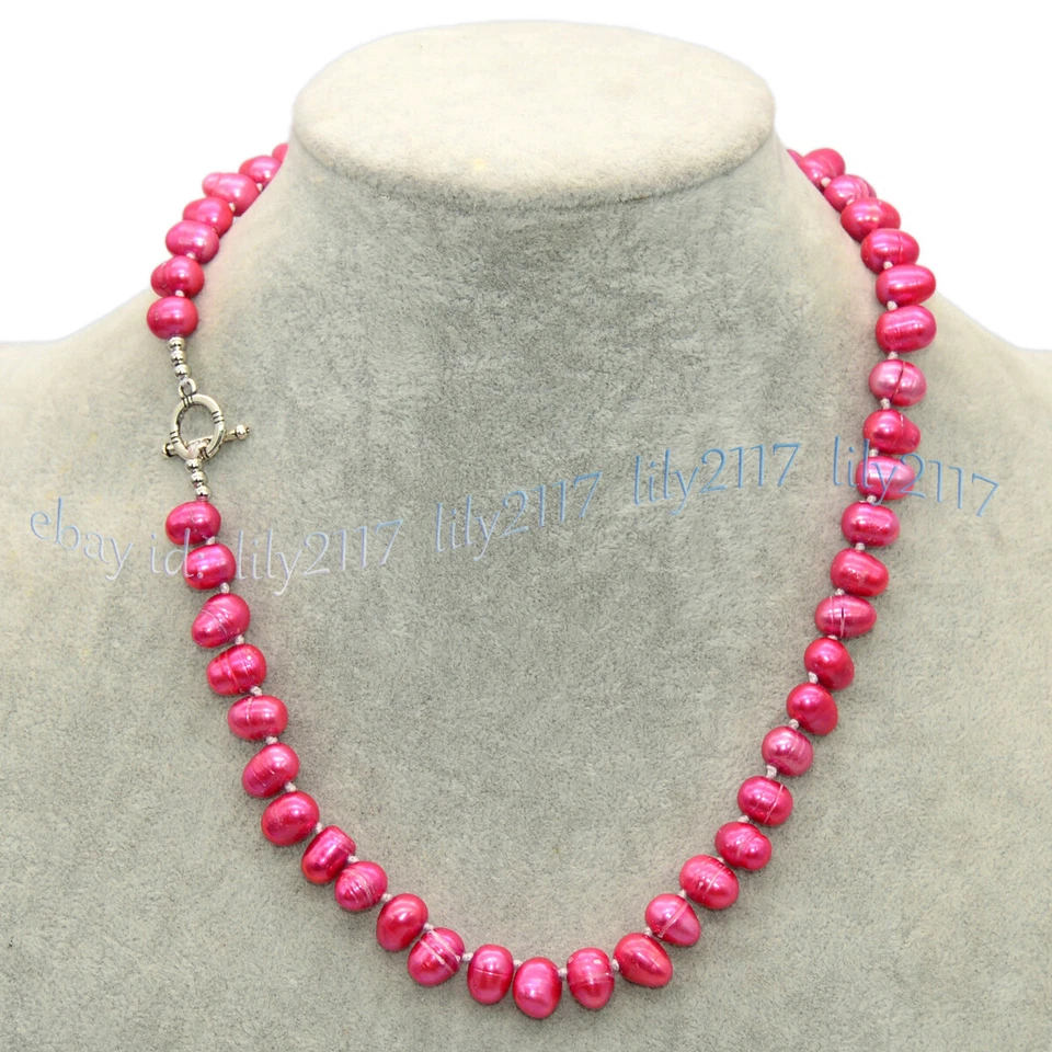 Многоцветные ожерелья с боковыми отверстиями 8-10 мм из пресноводного барочного жемчуга с бисером 16-56 дюймов - Изображение 1 из 4