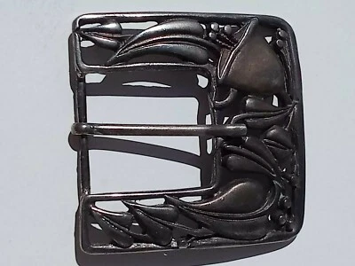 Винтажная аутентичная итальянская серебряная пряжка для ремня с пирсингом - Изображение 1 из 4