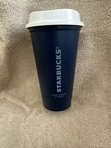 Starbucks*NAVY BLUE*Reusable 16oz Plastic COFFEE/TEA CUP. - Picture 1 of 4