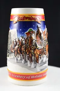 Budweiser 1999 Un secolo di tradizione Holiday Stein CS389 Clydesdales alto 7" - Foto 1 di 10