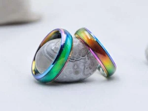 Rainbow Stainless Steel Mood Ring - Picture 1 of 5
