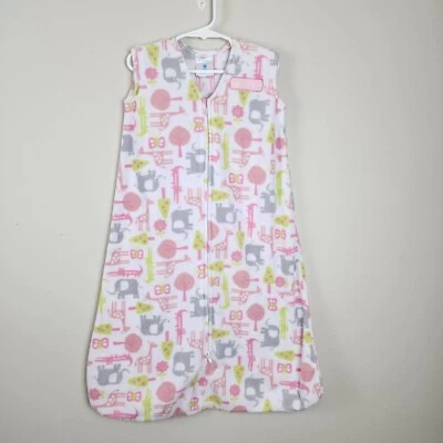 Halo sz M sleepsack sleeping bag fleece pink gray animals Elephant Giraffe - Imagem 1 de 4