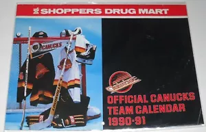 Vancouver Canucks Official Team Calendar 1990-91 Shoppers Drug Mart - Picture 1 of 2