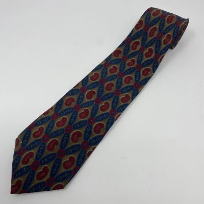 Corbata de cachemira Karl Lagerfeld para hombre azul marino amarillo rojo Foto 1 de 4