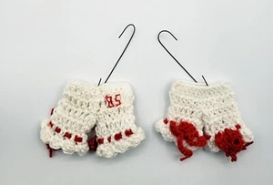 Vintage Christmas Ornaments Mrs. Santa Claus Bloomers Handmade Crochet White '85 - Picture 1 of 4