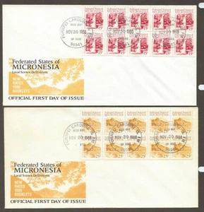 1988 MICRONESIA Local Scenes Definitives Booklet Panes Stamps FDC - Picture 1 of 1