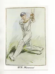 Postcard - Cricket by Karrizma collectibles - Walley Hammond Gloucestershire - Picture 1 of 2