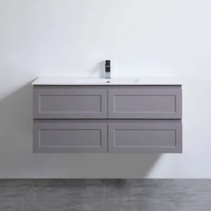 Fremantle | 1200mm Dark Grey Wall Hung PVC Double/Single Bowl Cabinet Vanity - Picture 1 of 9