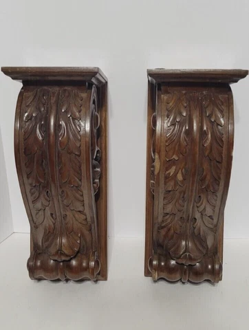 Italian Hand Carved Wood Corbel Wall Shelf Bracket Acanthus Leaf Wall Decor Gift Cover