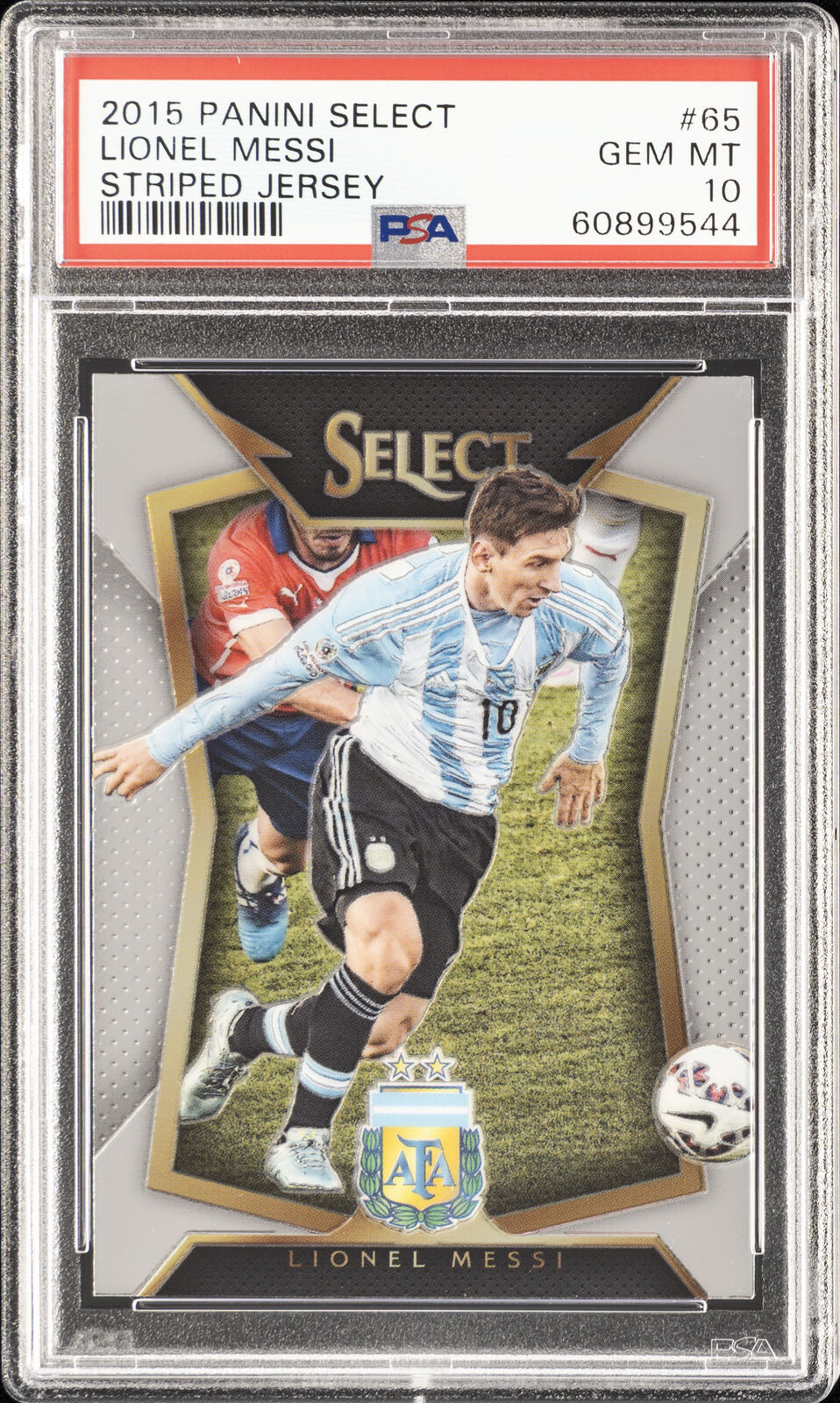 2015 Panini Select 65 Lionel Messi Striped Jersey PSA 10 60899544