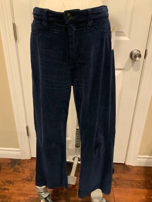 Pantalones Hudson Azul Marino Terciopelo “Brix High Rise Cropped Boot”, Talla 31 Foto 1 de 4