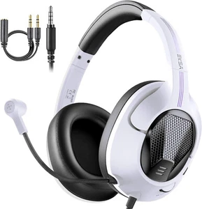 Gaming Headphones Headset with Mic for PS4 Xbox One PC Mac Laptop Phones (WHITE) - Picture 1 of 9