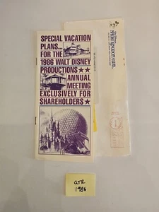 Besondere Urlaubspläne 1986 für Walt Disney Co. Hauptversammlung mit Umschlag - Bild 1 von 4
