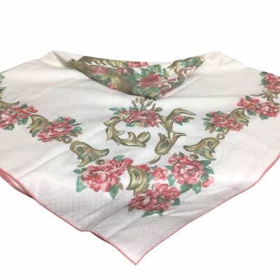 Vintage Floral Tablecloth 52x56 - Image 1 of 4
