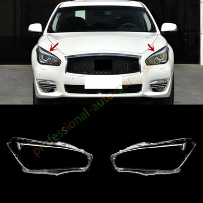 Cubierta de lente de faros laterales para Infiniti Q70 2016-2019 reemplazo + pegamento Foto 1 de 4