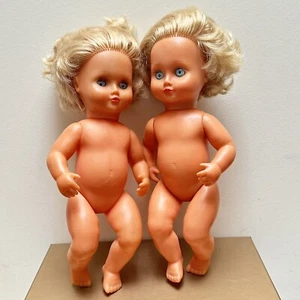 US Aradeanca Doll Vintage Rare approx 11" TWO 1970’s Read Condition Twins (M) - Picture 1 of 17
