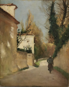 ancien tableau / huile signée au dos Jules DENEUX . Valence 1894