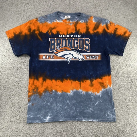 Denver Broncos Shirt Mens Large Tie Dye NFL AFC West Football Team Apparel Cover