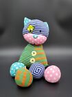Ganz 13" Stringees Cat Plush With Colorful Patchwork Pattern
