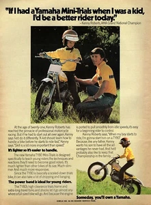 1974 Yamaha TY80 Mini Trials Motorcycle "Kenny Roberts" Original Color Ad  - Picture 1 of 1