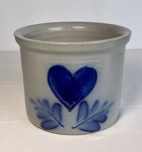 David Eldreth Pottery Salt Glaze Crock Vintage Signed 1997 Folk Art - Picture 1 of 12