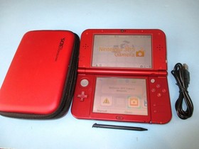 Nintendo New 3DS XL Red System w/Charger & Case US Version Excellent FREE Ship!