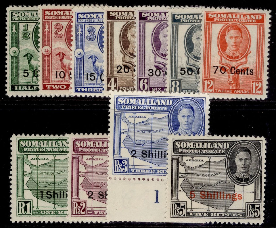 SOMALILAND PROTECTORATE GVI SG125-135, 1951 complete set, NH MINT. Cat £55. - Image 1 of 1