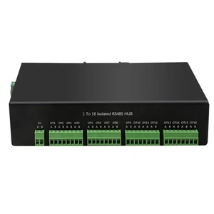 1 to 16 RS485 Industrial Serial Server Isolated HUB RTU to for Gateway Dual- - Picture 1 of 8