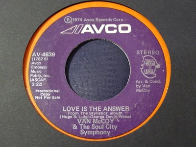 DEMO PROMO-VAN McCOY-LOVE IS THE ANSWER-AVCO - Image 1 of 2