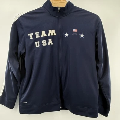 Chaqueta Team USA Para Hombre XXL Azul Marino Cremallera Completa Pista Dúo Seca Bandera EE. UU. Estrellas Calentamiento Foto 1 de 4