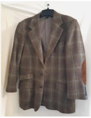 Blazer de lana a cuadros vintage Polo Ralph Lauren parches en el codo hecho en EE. UU. para hombre 38 Foto 1 de 4