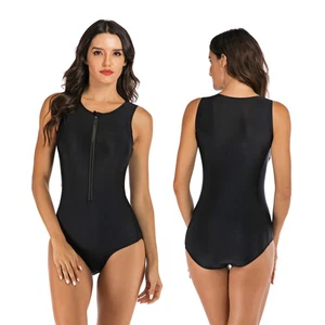Damen ärmellos Einteiler Rash Guard Badeanzug Surfen Bademode Baden Neoprenanzug - Bild 1 von 7