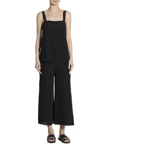 BNWT Theory Dinnlean Black Wide Legged Silk Jumpsuit UK 10 - Picture 1 of 5