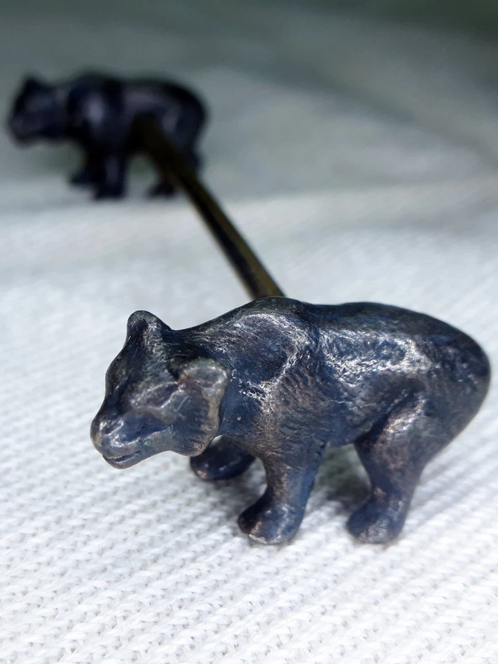 Resto de cuchillo de oso de metal plateado Aus. Siglo XIX. Aduanas de Estados Unidos ¡IMPUESTO incluido! Foto 1 de 4