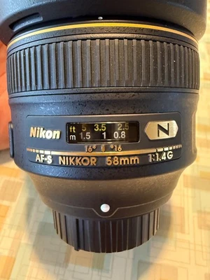 Nikon AF-S NIKKOR 58mm f/1.4G Lens - Excellent condition  - Image 1 of 4
