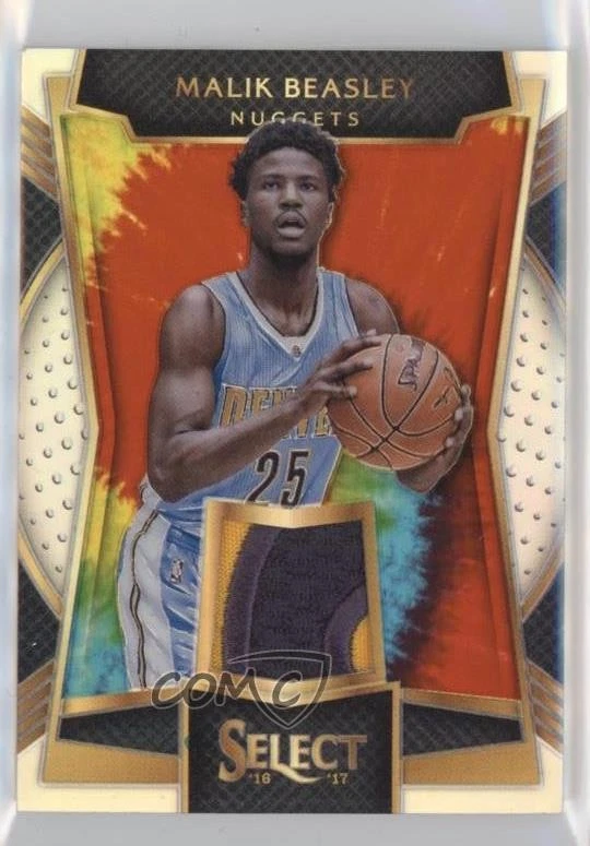 2016-17 Panini Select Rookie Swatches Tie-Dye Prizm /25 Malik Beasley #27 RC - Image 1 of 2