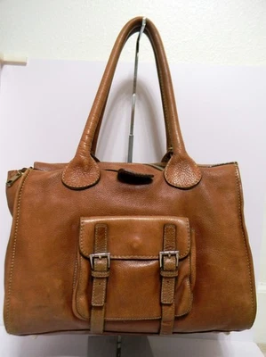 Bolso de hombro de mano vintage Chloé Edith marrón de cuero granulado hecho en Italia Foto 1 de 4