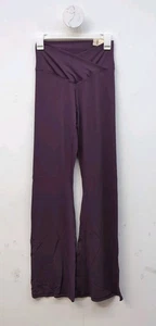 Offline By Aerie Real Me High Waisted Crossover Women's Flare Leggings L Berry - Picture 1 of 9