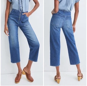 Veronica Beard Crosbie Cropped Wide Leg Jeans Blau Herbst Schlag Damen Gr. 30 - Bild 1 von 8