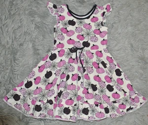ELEANOR ROSE Pink Purple Pumpkin Spider Web Halloween Demi Dress size 10-12 - Picture 1 of 3