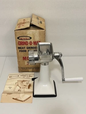 Rival Grind-o-Mat Vac-o-Matric Base Modelo 303 Carne Blanco De Colección Foto 1 de 4