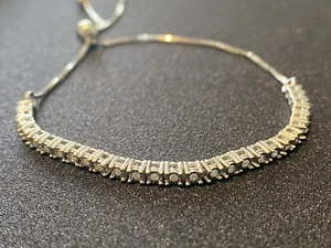 Diamond Bolo Tennis Bracelet Karizia SPA 1/2 Carat Sterling Silver - Picture 1 of 5
