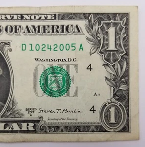 Birthday Note October 24, 2005 Dollar Fancy Serial Number US $1 2017A D A - Picture 1 of 5