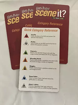 Scene It Harry Potter ~ 4 Category Reference Cards 2005 Replacement Pieces Parts - Image 1 of 3