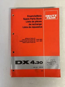Deutz Fahr DX 4.30 Spare Parts Book - Picture 1 of 4