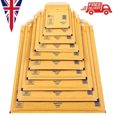AROFOL 1-10 Bubble Padded Envelopes Packing Mailing Jiffy Genuine Gold Postage